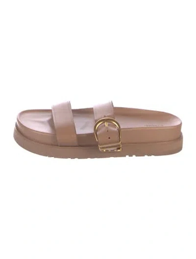 Pre-owned Simkhai Leather Slides In Neutrals