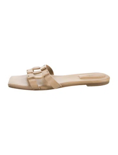 Pre-owned Simkhai Leather Slides In Neutrals
