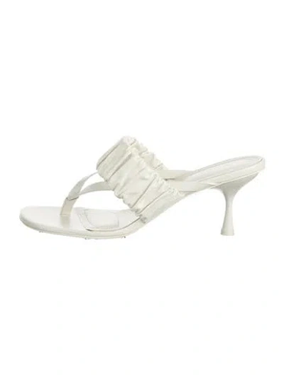 Pre-owned Simkhai Leather Slides In White