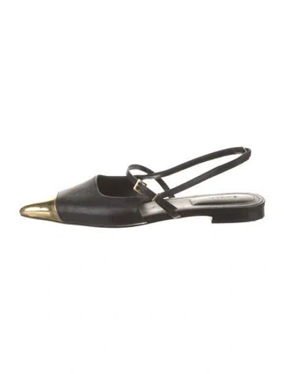 Pre-owned Simkhai Leather Slingback Flats In Black