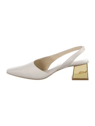 Pre-owned Simkhai Leather Slingback Pumps In Gold