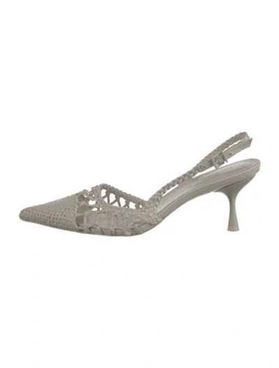 Pre-owned Simkhai Leather Slingback Pumps In Gray