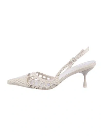 Pre-owned Simkhai Leather Slingback Pumps In Neutral