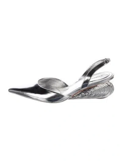Pre-owned Simkhai Leather Slingback Pumps In Silver