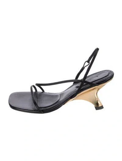Pre-owned Simkhai Leather Slingback Sandals In Black