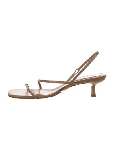 Pre-owned Simkhai Leather Slingback Sandals In Neutral
