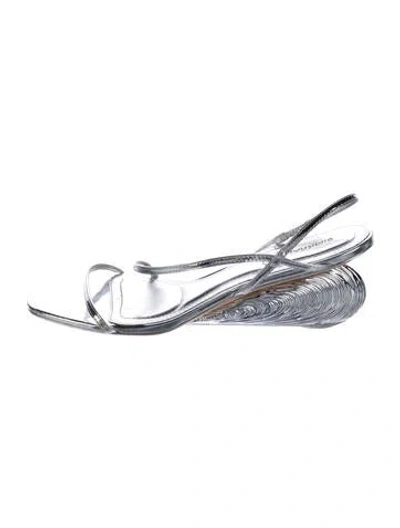 Pre-owned Simkhai Leather Slingback Sandals In Silver