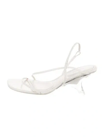 Pre-owned Simkhai Leather Slingback Sandals In White