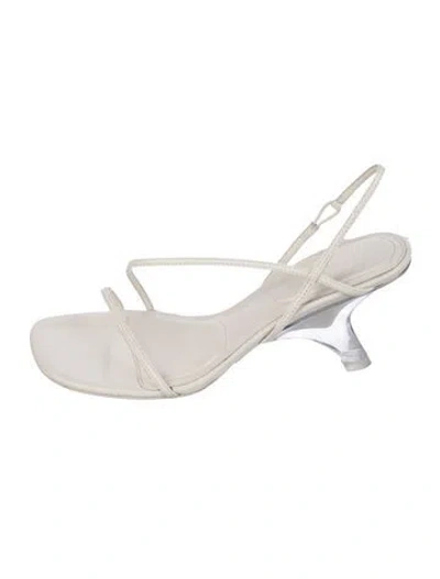 Pre-owned Simkhai Leather Slingback Sandals In White