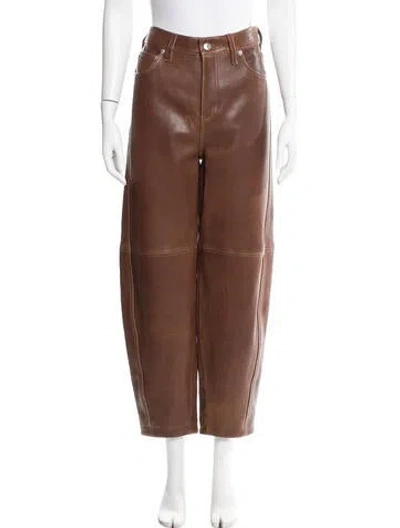 Pre-owned Simkhai Leather Straight Leg Pants W/ Tags In Brown