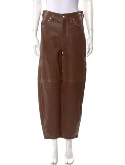 Pre-owned Simkhai Leather Straight Leg Pants W/ Tags In Brown