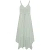 Simkhai Leighton Womens Linen Long Sundress In Green