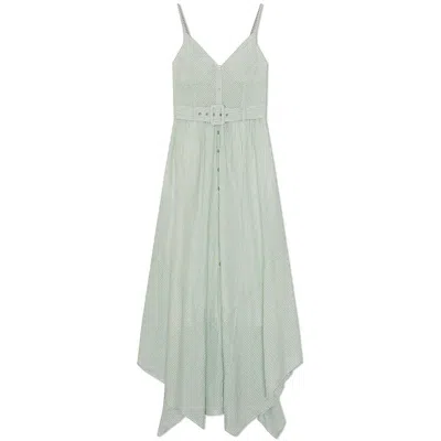 Simkhai Leighton Womens Linen Long Sundress In Green