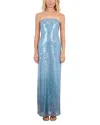 Simkhai Leilani Strapless Sequined Crepe Gown In Azure Sky