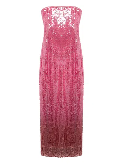 SIMKHAI LEILANI SEQUIN STRAPLESS GOWN