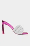 Simkhai Lena Metallic Crystal Mule In Fuchsia