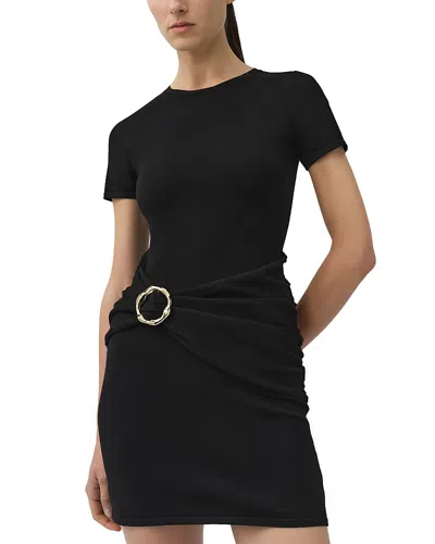 Simkhai Leni Short Sleeve Mini Dress In Black