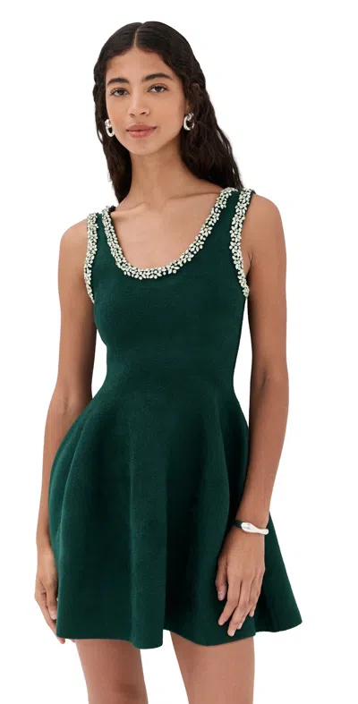 Simkhai Leona Mini Dress Emerald In Animal Print