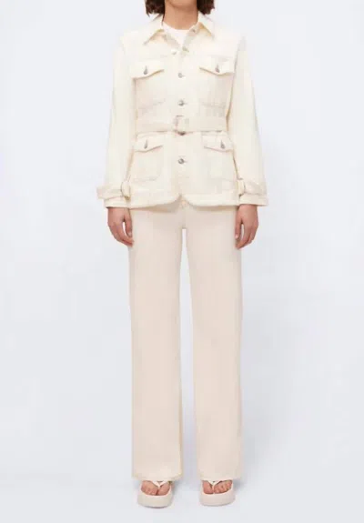 Simkhai Leora Belted Cargo Denim Jacket In Ecru In Neutral