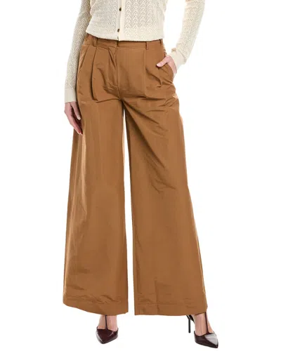 Simkhai Leroy Pleated Wide Leg Pant In Brown