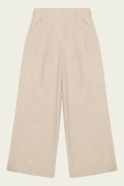 Simkhai Leroy Pleated Wide Leg Pant In Stone In Neutral