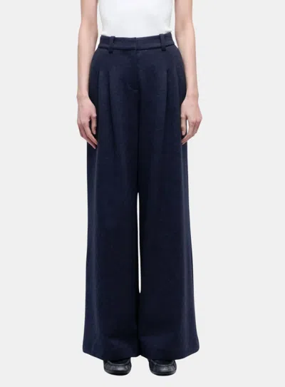 Simkhai Leroy Pleated Wide Leg Pants In Dark Midnight In Black