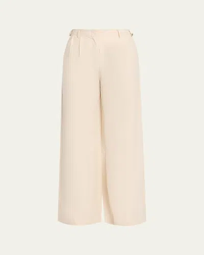 Simkhai Leroy Pleated Wide-leg Pants In Stone