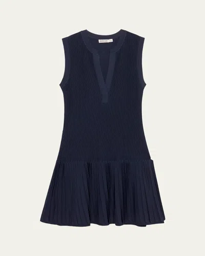 Simkhai Levie Sleeveless Knit Mini Dress In Blue