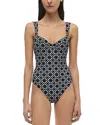 Simkhai Lexi Bustier One Piece Swimsuit In Black
