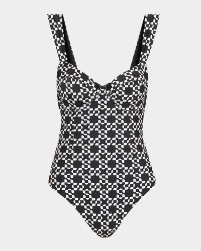 SIMKHAI LEXI BUSTIER ONE-PIECE SWIMSUIT
