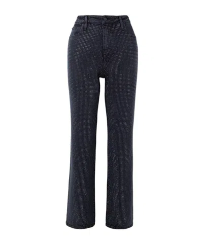Simkhai Liam Crystal-embellished High-rise Straight-leg Jeans In Blue