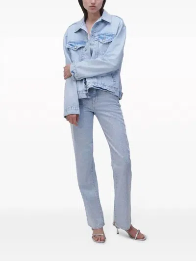 Simkhai Liam High Rise Straight Leg Jeans In Indigo In Blue
