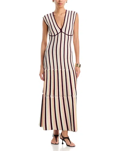 Simkhai Lianne V Neck Knit Midi Dress In Neutral
