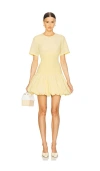 Simkhai Libbie Poplin-paneled Ribbed-knit Mini Dress In 奶油冰淇淋色