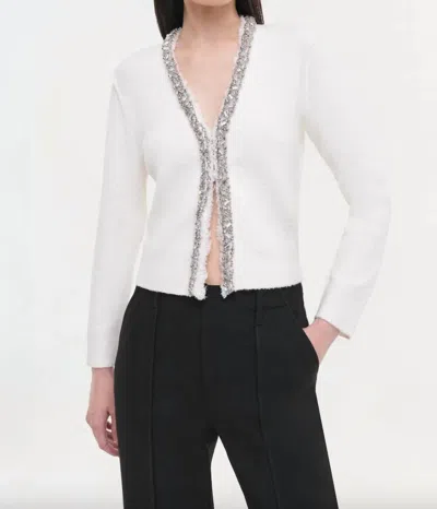 SIMKHAI LIEGHTON BOUCLE CARDIGAN IN IVORY