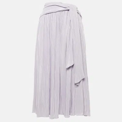 Simkhai Light Purple Lurex Plisse Knotted Midi Skirt
