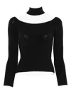 Simkhai Lila Ribbed-knit Off-shoulder Sweater In Black