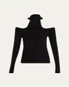 Simkhai Lila Cold-shoulder Pullover In Black