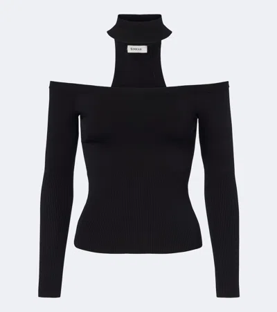 Simkhai Lila Off-shoulder Ribbed-knit Top In Black