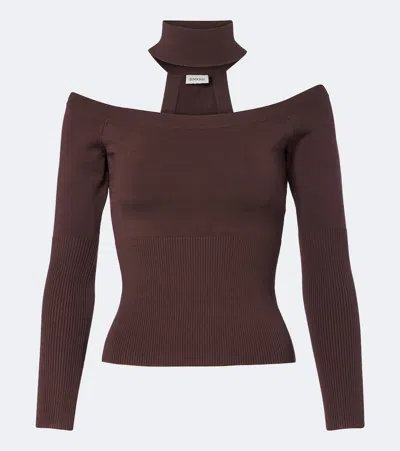 Simkhai Lila Off-shoulder Sweater In Brown