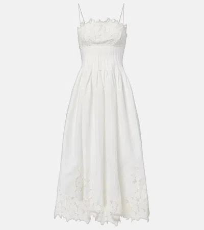 SIMKHAI LILIANNA COTTON-BLEND MIDI DRESS