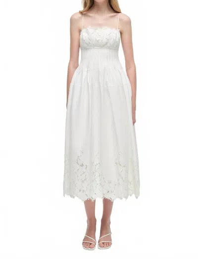 Simkhai Lilianna Cotton Lace Midi Dress In Tapioca In Black