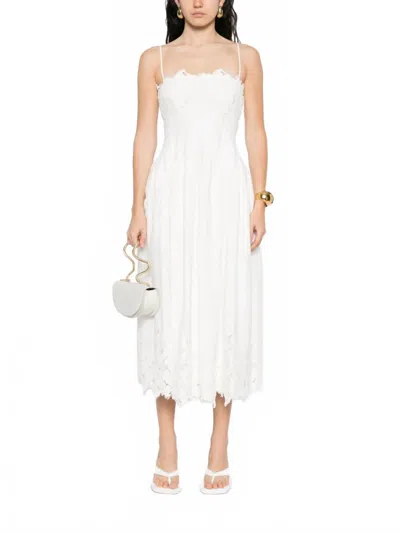 Simkhai Lilianna Cotton Lace Midi Dress In White