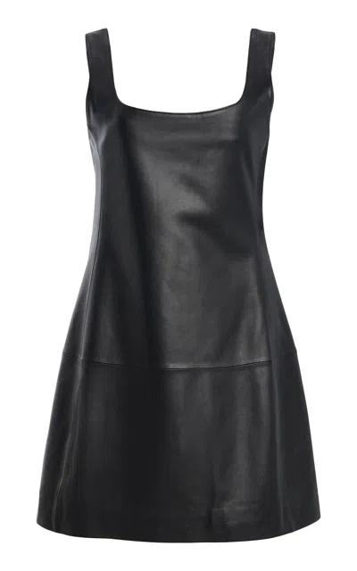 Simkhai Lilou Leather Mini Dress In Black