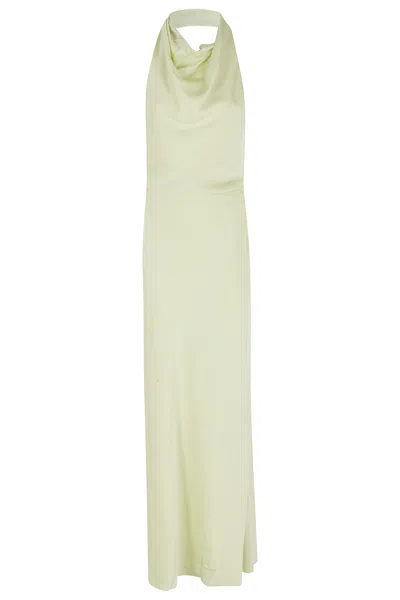 Simkhai Lime Green Reannon Draped American-style Backless Maxi Dress In White