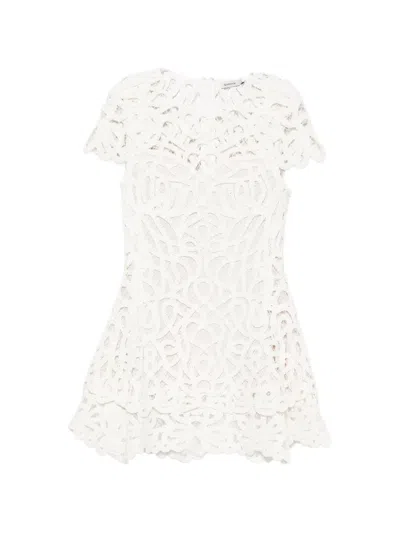 Simkhai Lina Lace Guipure Mini Dress In White