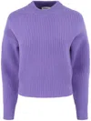 Simkhai Linda Ribbed Merino Wool-blend Sweater In Purple