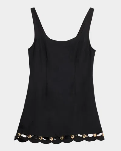 Simkhai Lindley Linen-blend Sleeveless Mini Dress In Black