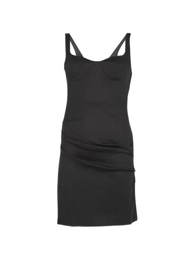 Simkhai Lindy Sculpted Mini Dress In Black