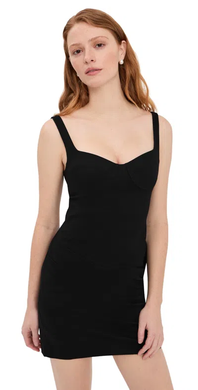 Simkhai Lindy Sculpted Scuba Mini Dress In Black
